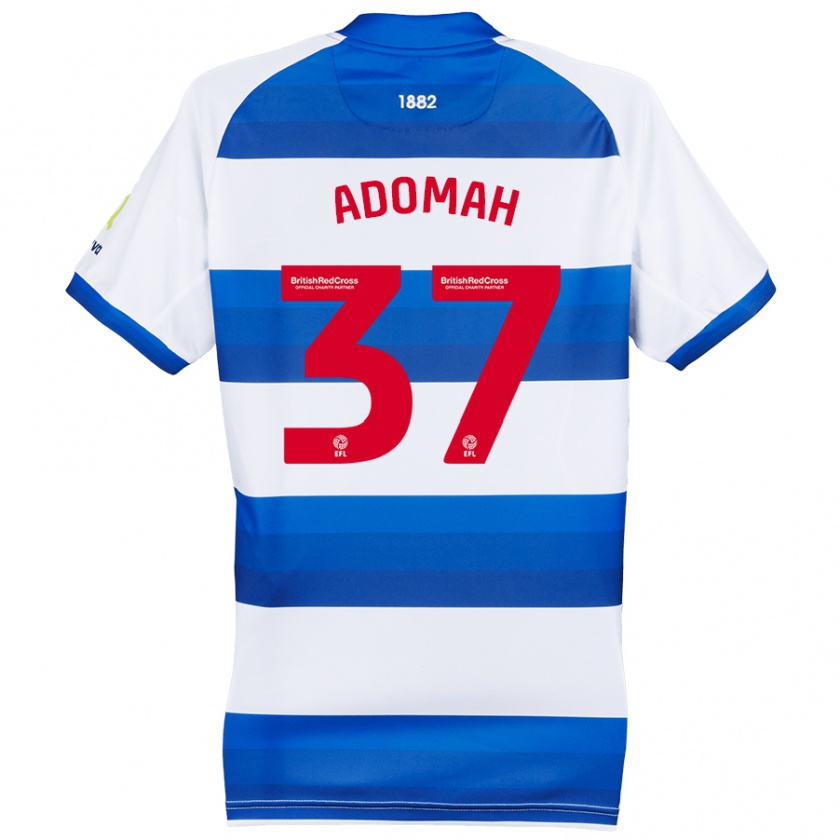 Kandiny Kinderen Albert Adomah #37 Wit Blauw Thuisshirt Thuistenue 2024/25 T-Shirt België