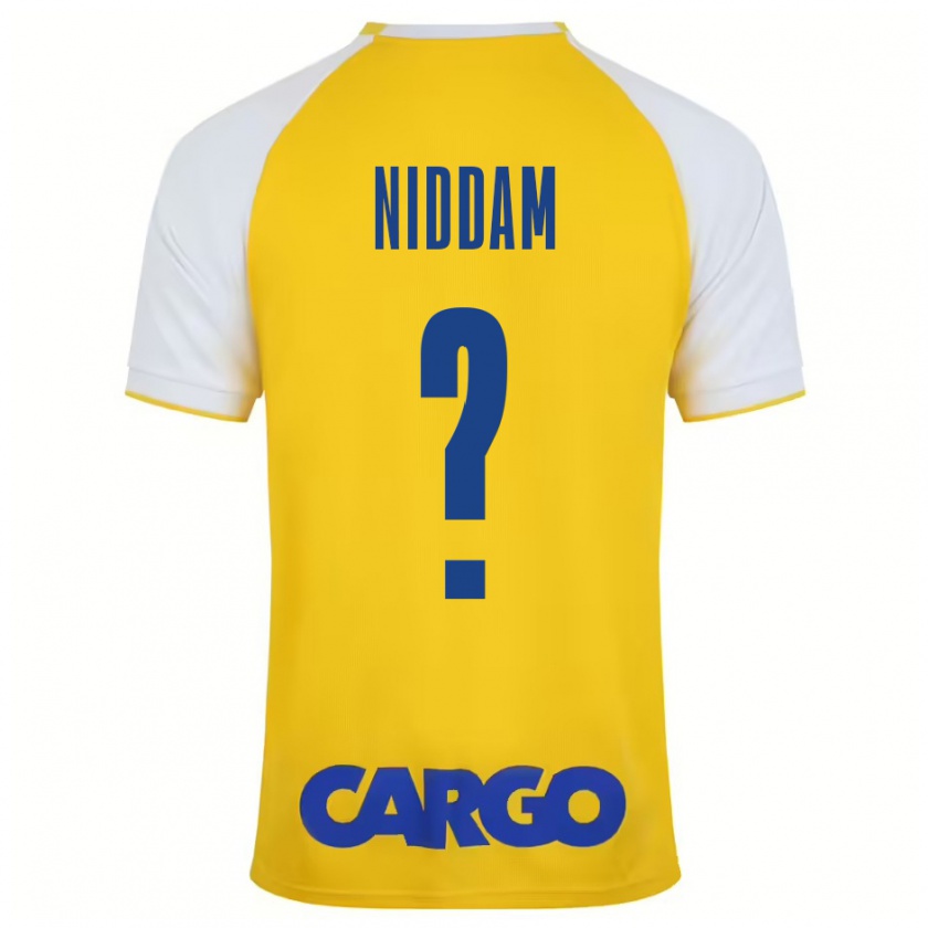 Kandiny Kinderen Nadav Niddam #0 Geel Wit Thuisshirt Thuistenue 2024/25 T-Shirt België