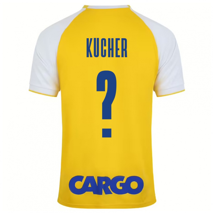 Kandiny Criança Camisola Yahonatan Kucher #0 Branco Amarelo Principal 2024/25 Camisa Brasil