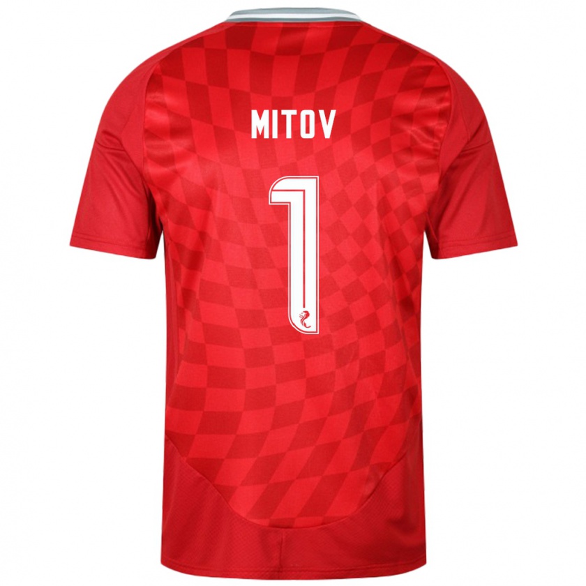 Kandiny Niño Camiseta Dimitar Mitov #1 Rojo 1ª Equipación 2024/25 La Camisa