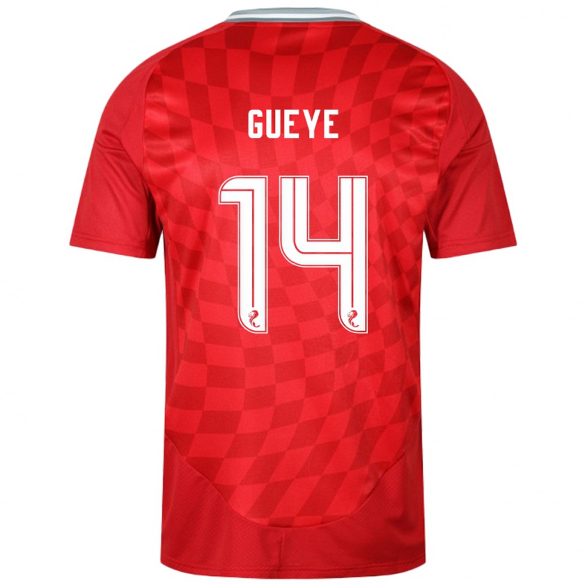 Kandiny Kinderen Pape Habib Guèye #14 Rood Thuisshirt Thuistenue 2024/25 T-Shirt België