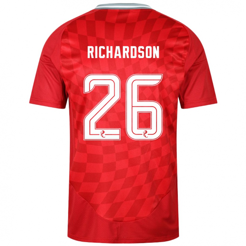 Kandiny Kinderen Jayden Richardson #26 Rood Thuisshirt Thuistenue 2024/25 T-Shirt België