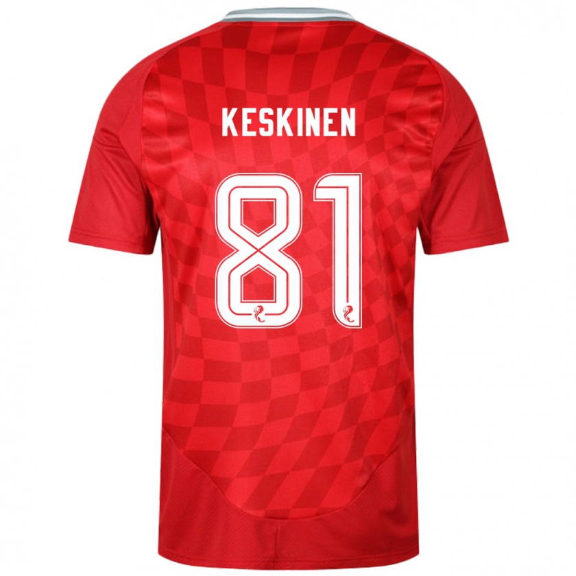 Kandiny Niño Camiseta Topi Keskinen #81 Rojo 1ª Equipación 2024/25 La Camisa