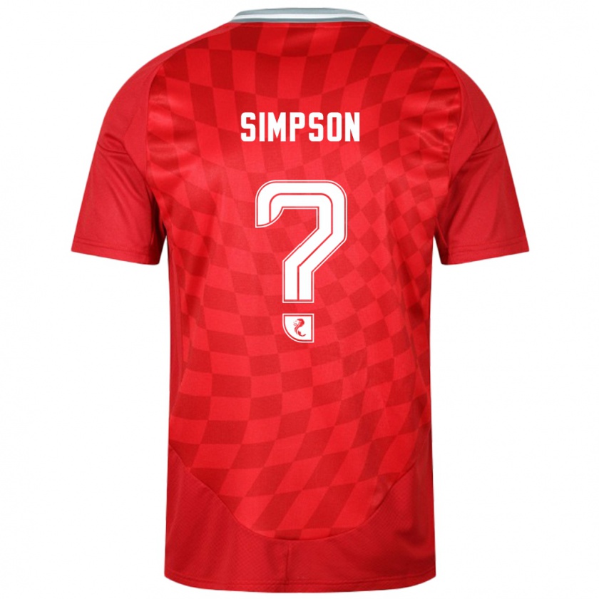 Kandiny Kinderen Theo Simpson #0 Rood Thuisshirt Thuistenue 2024/25 T-Shirt België