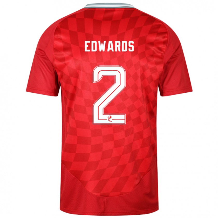 Kandiny Bambino Maglia Lois Edwards #2 Rosso Kit Gara Home 2024/25 Maglietta