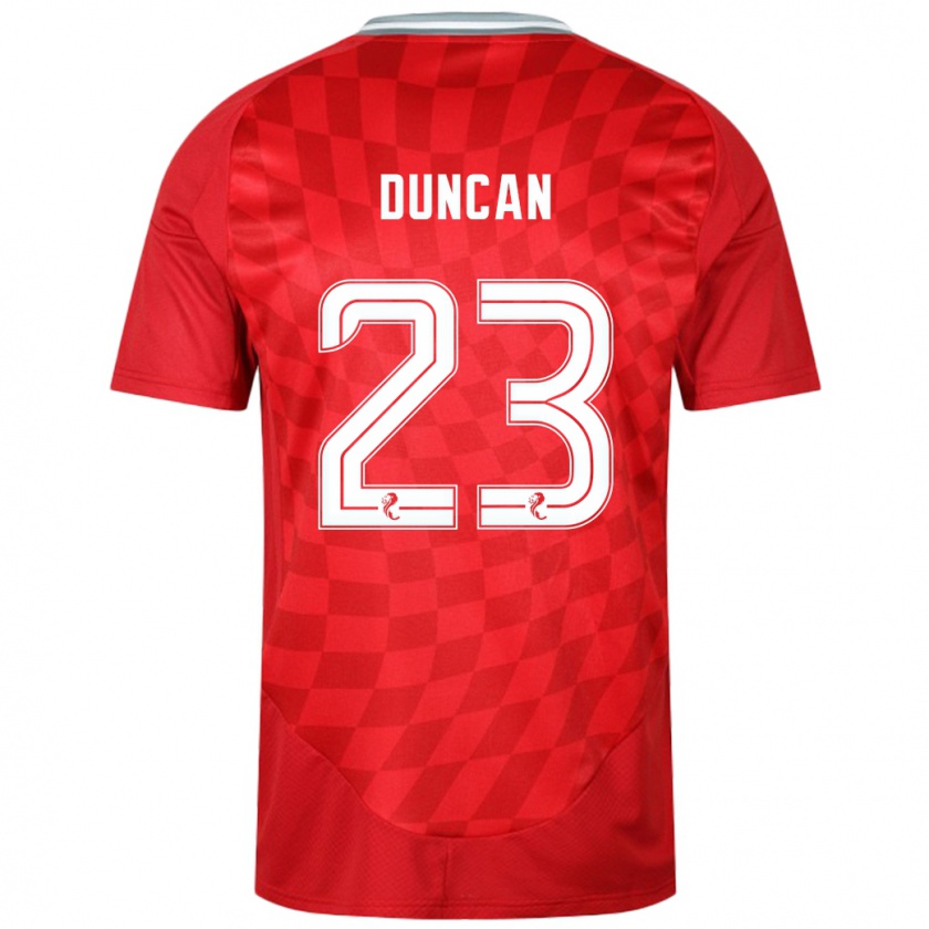 Kandiny Niño Camiseta Ryan Duncan #23 Rojo 1ª Equipación 2024/25 La Camisa