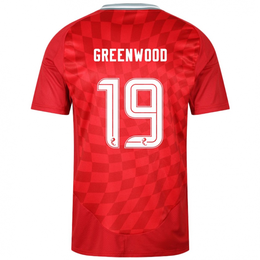 Kandiny Kinderen Brodie Greenwood #19 Rood Thuisshirt Thuistenue 2024/25 T-Shirt