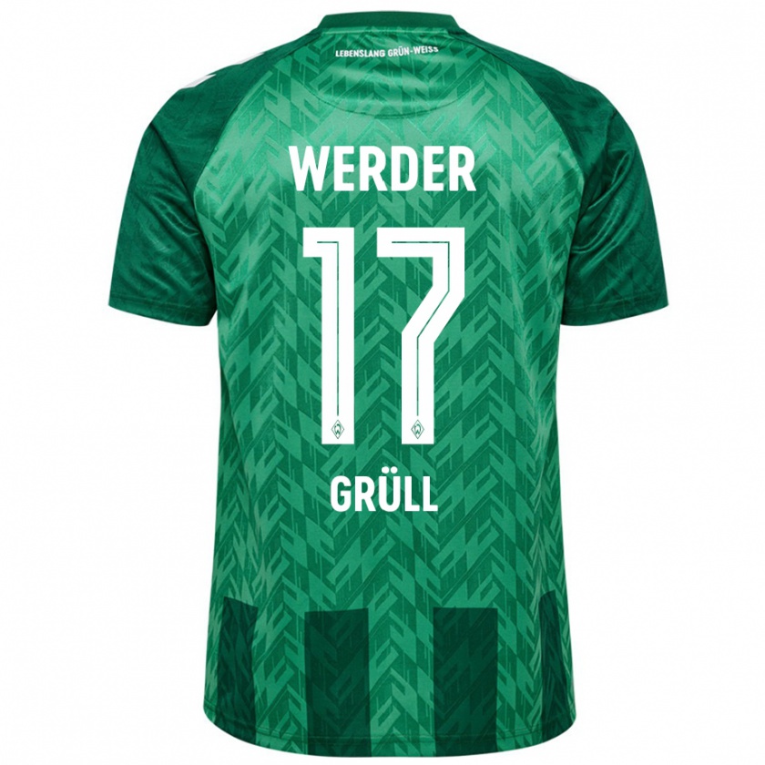 Kandiny Kinderen Marco Grüll #17 Groen Thuisshirt Thuistenue 2024/25 T-Shirt