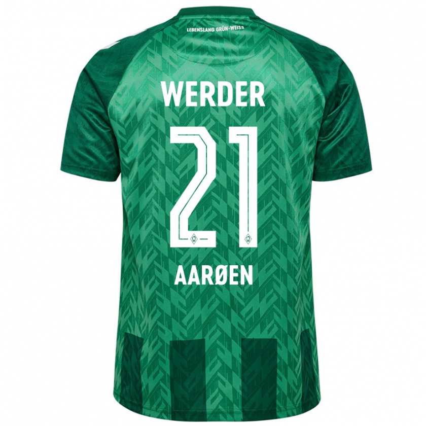 Kandiny Niño Camiseta Isak Hansen-Aarøen #21 Verde 1ª Equipación 2024/25 La Camisa