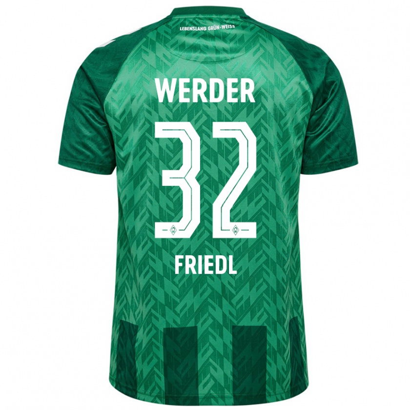 Kandiny Bambino Maglia Marco Friedl #32 Verde Kit Gara Home 2024/25 Maglietta