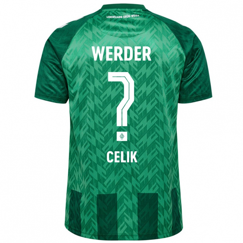 Kandiny Kinderen Mustafa Celik #0 Groen Thuisshirt Thuistenue 2024/25 T-Shirt België