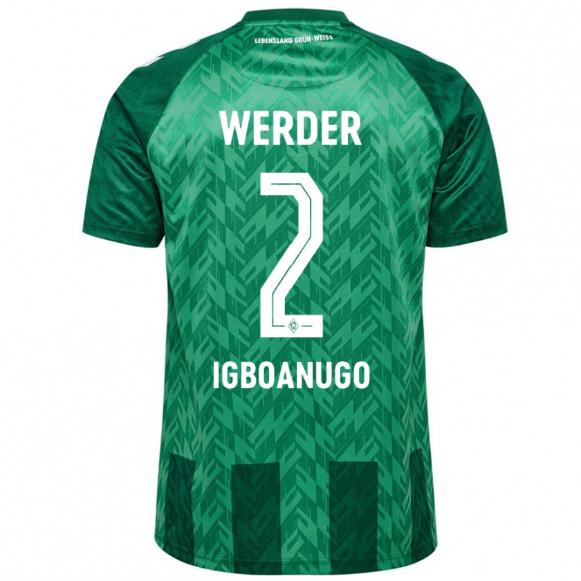 Kandiny Kinderen David Igboanugo #2 Groen Thuisshirt Thuistenue 2024/25 T-Shirt België