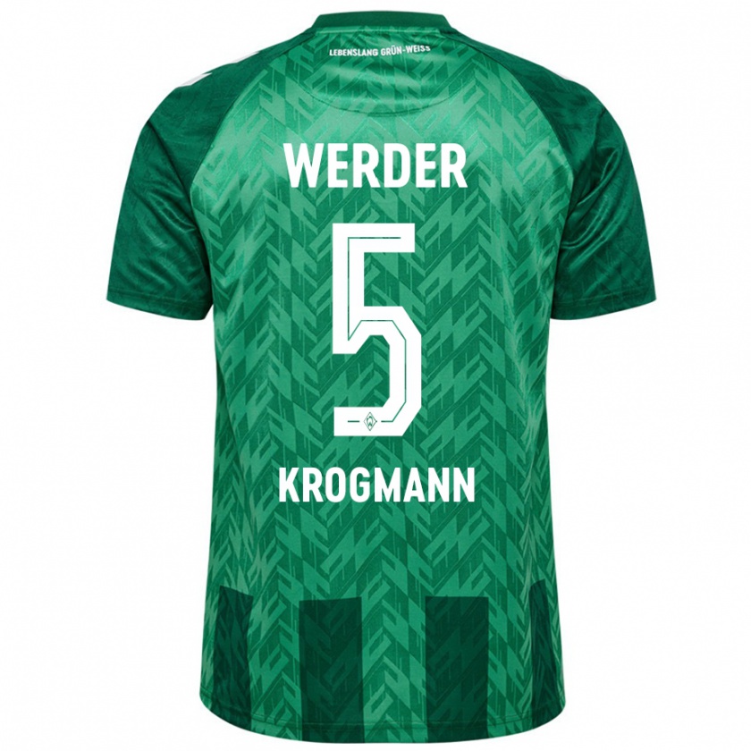 Kandiny Bambino Maglia Avid Krogmann #5 Verde Kit Gara Home 2024/25 Maglietta