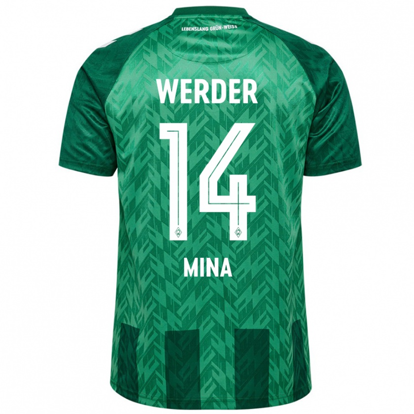 Kandiny Kinderen Johan Mina #14 Groen Thuisshirt Thuistenue 2024/25 T-Shirt