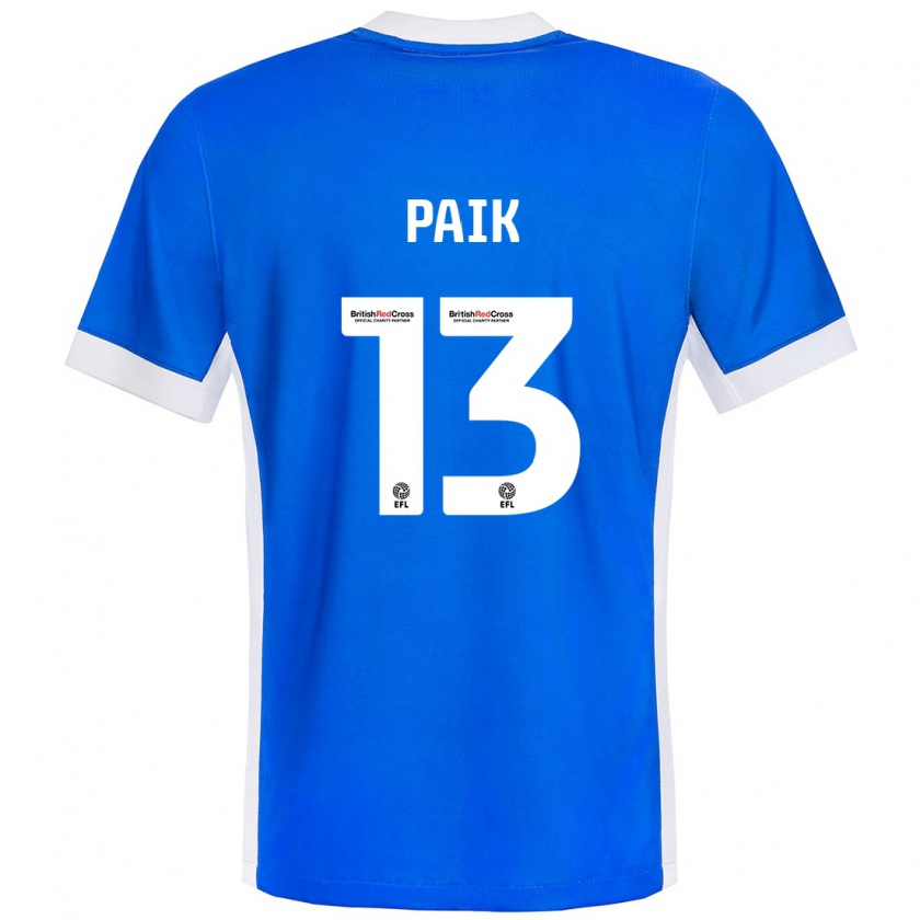 Kandiny Niño Camiseta Seung-Ho Paik #13 Azul Blanco 1ª Equipación 2024/25 La Camisa