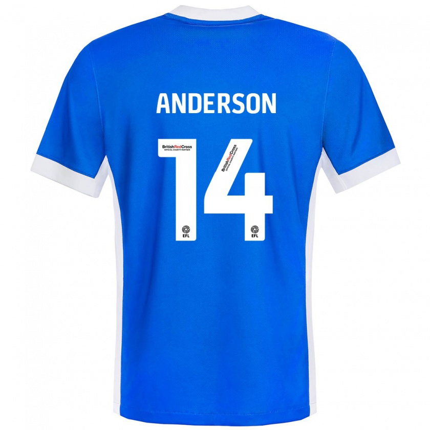 Kandiny Kinder Keshi Anderson #14 Blau Weiß Heimtrikot Trikot 2024/25 T-Shirt Österreich