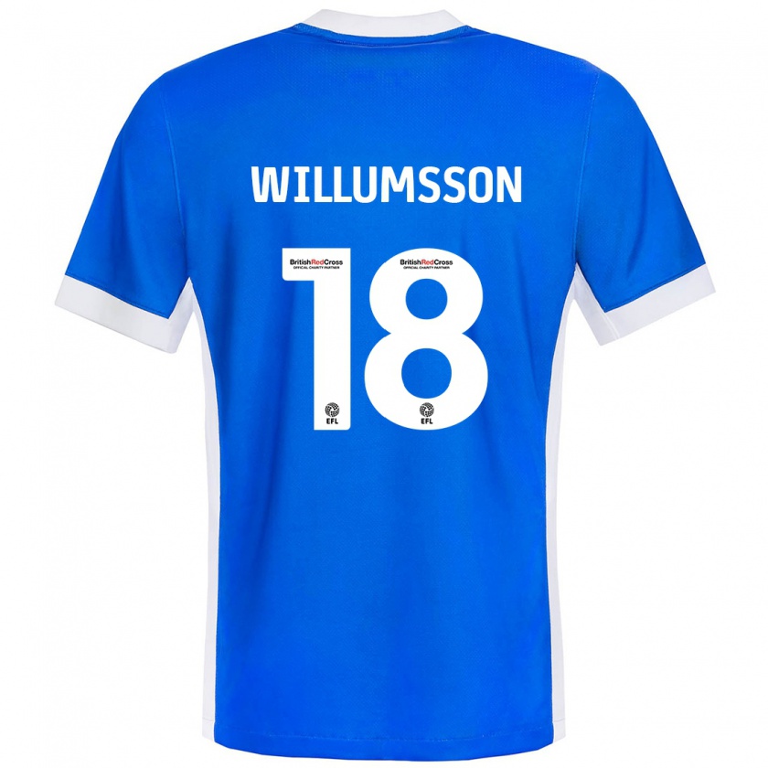 Kandiny Kinder Willum Thór Willumsson #18 Blau Weiß Heimtrikot Trikot 2024/25 T-Shirt Österreich