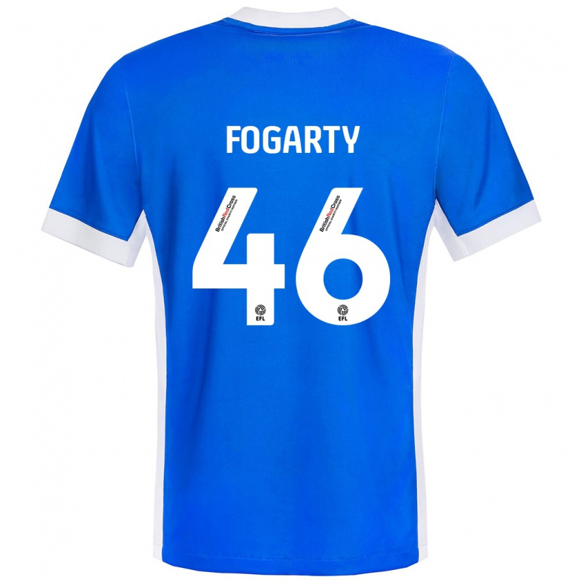 Kandiny Niño Camiseta Tom Fogarty #46 Azul Blanco 1ª Equipación 2024/25 La Camisa