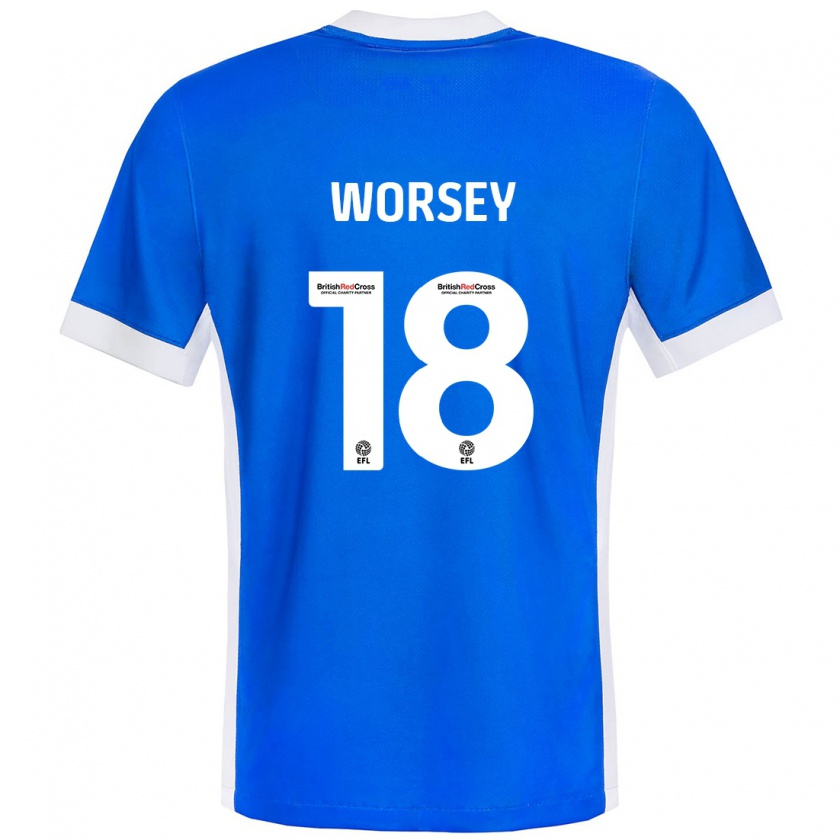 Kandiny Kinder Louanne Worsey #18 Blau Weiß Heimtrikot Trikot 2024/25 T-Shirt Österreich