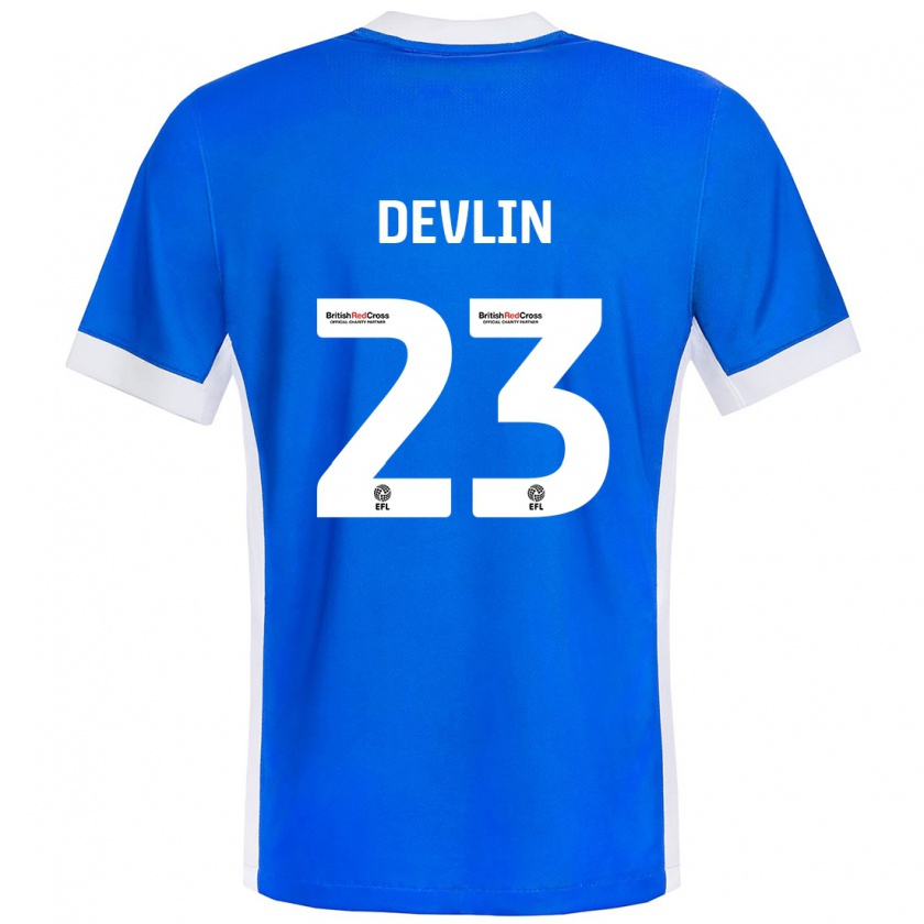 Kandiny Kinder Charlie Devlin #23 Blau Weiß Heimtrikot Trikot 2024/25 T-Shirt Österreich