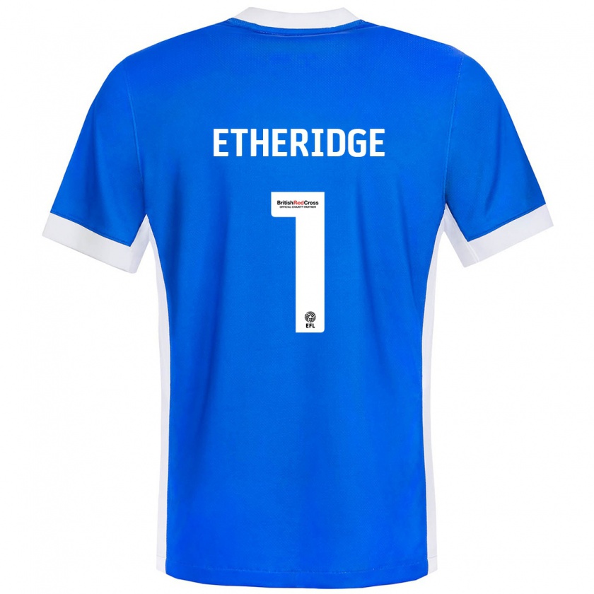 Kandiny Bambino Maglia Neil Etheridge #1 Blu Bianco Kit Gara Home 2024/25 Maglietta