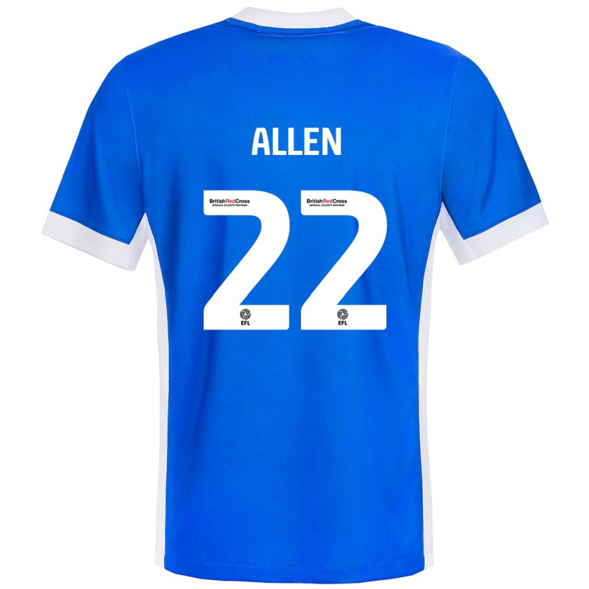 Kandiny Niño Camiseta Remi Allen #22 Azul Blanco 1ª Equipación 2024/25 La Camisa