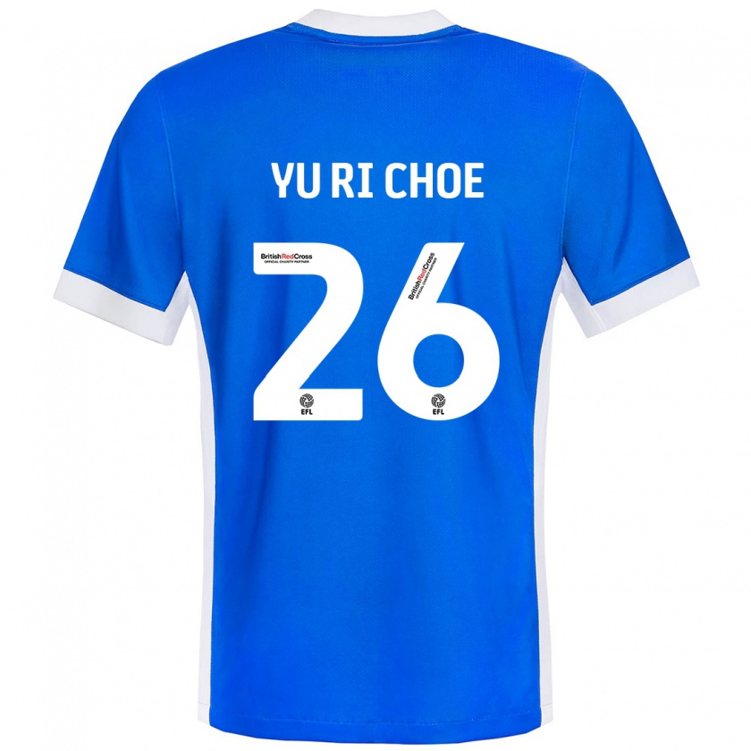 Kandiny Niño Camiseta Yu-Ri Choe #26 Azul Blanco 1ª Equipación 2024/25 La Camisa