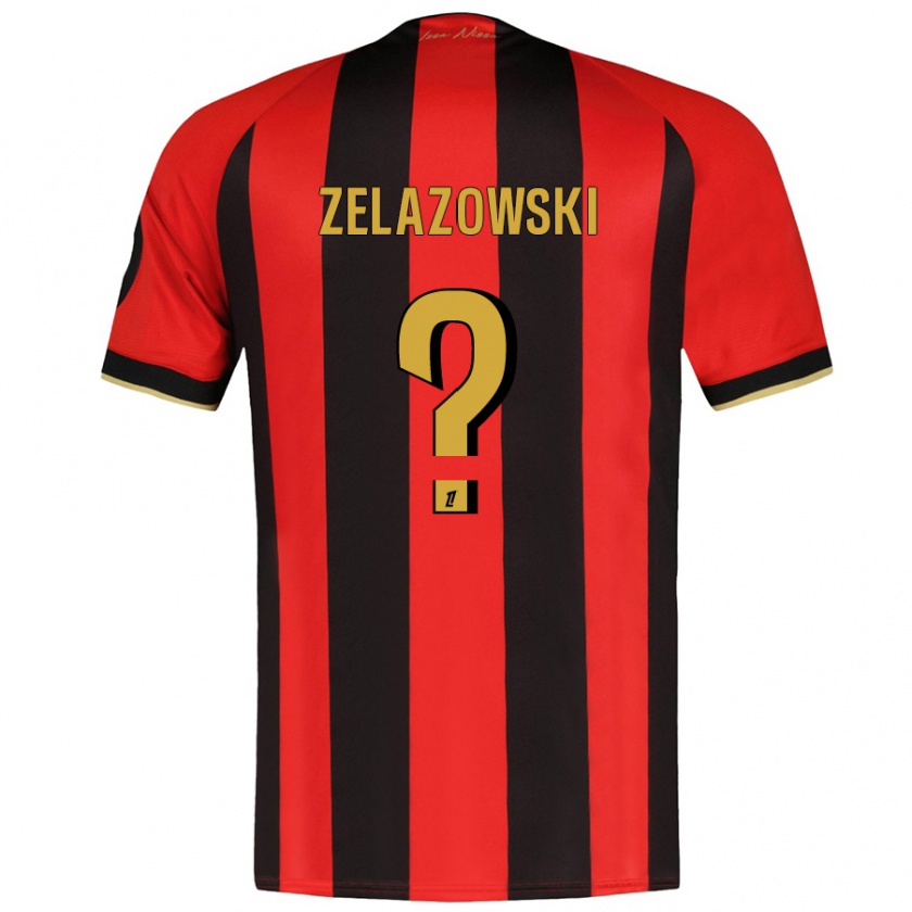 KandinyキッズBartosz Zelazowski#0赤黒ホームシャツ2024/25ジャージーユニフォーム