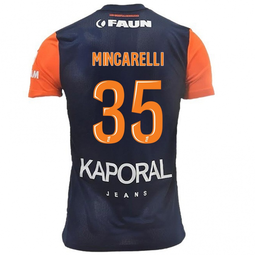 Kandiny Criança Camisola Lucas Mincarelli #35 Laranja Azul Marinho Principal 2024/25 Camisa Brasil