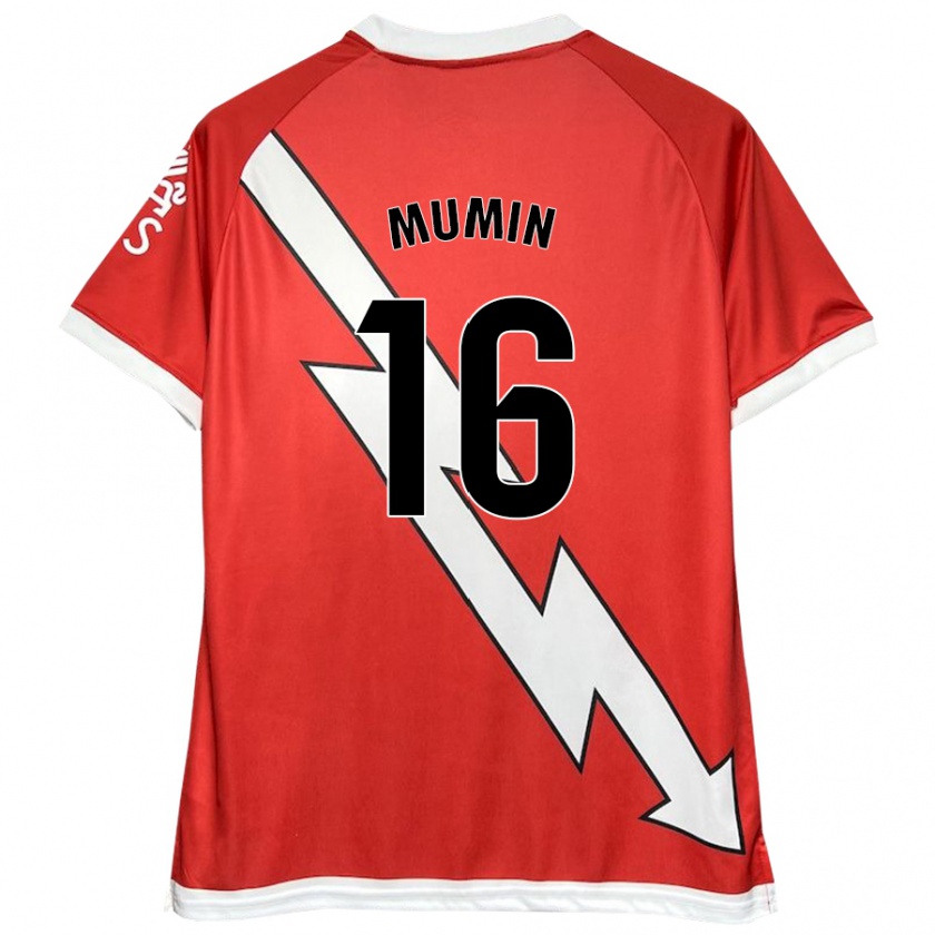 Kandiny Bambino Maglia Abdul Mumin #16 Bianco Rosso Kit Gara Home 2024/25 Maglietta