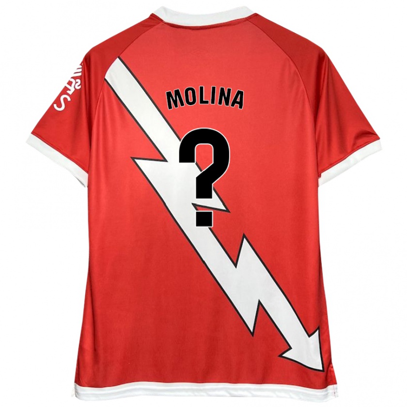 Kandiny Kinderen Adrián Molina #0 Wit Rood Thuisshirt Thuistenue 2024/25 T-Shirt België