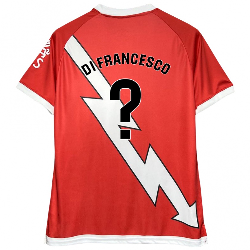 Kandiny Niño Camiseta Daniel Di Francesco #0 Blanco Rojo 1ª Equipación 2024/25 La Camisa