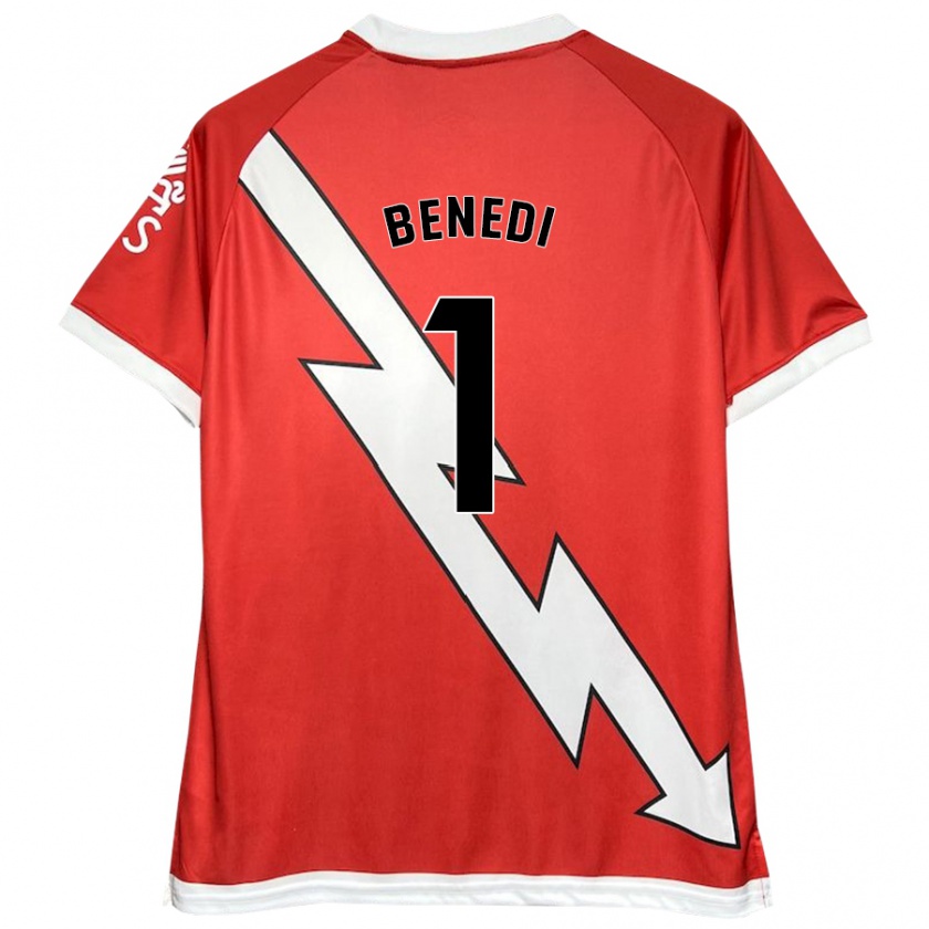 Kandiny Kinderen Miguel Benedi #1 Wit Rood Thuisshirt Thuistenue 2024/25 T-Shirt