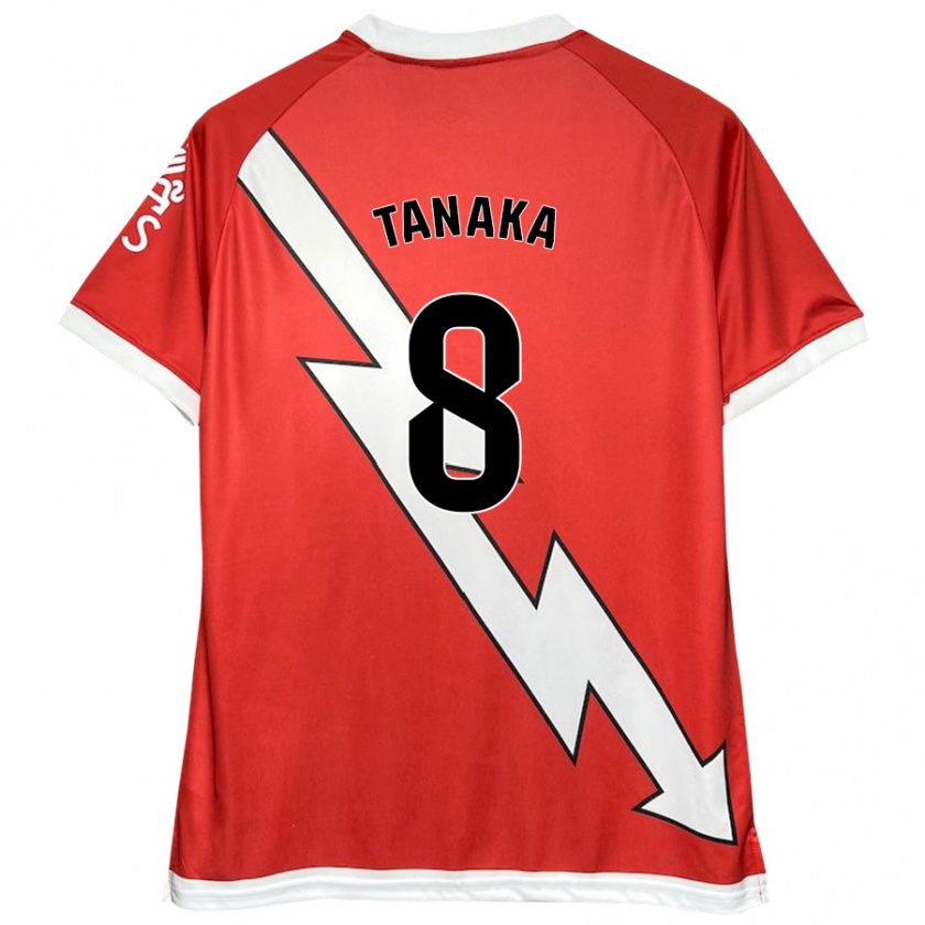 KandinyキッズYoko Tanaka#8白 赤ホームシャツ2024/25ジャージーユニフォーム