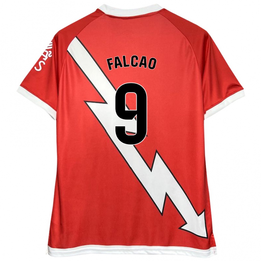 Kandiny Kinderen Radamel Falcao #9 Wit Rood Thuisshirt Thuistenue 2024/25 T-Shirt