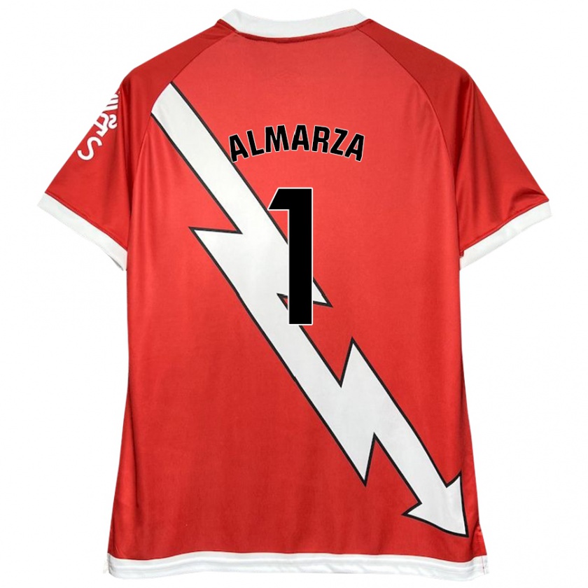 Kandiny Bambino Maglia Ana Almarza Garrido #1 Bianco Rosso Kit Gara Home 2024/25 Maglietta