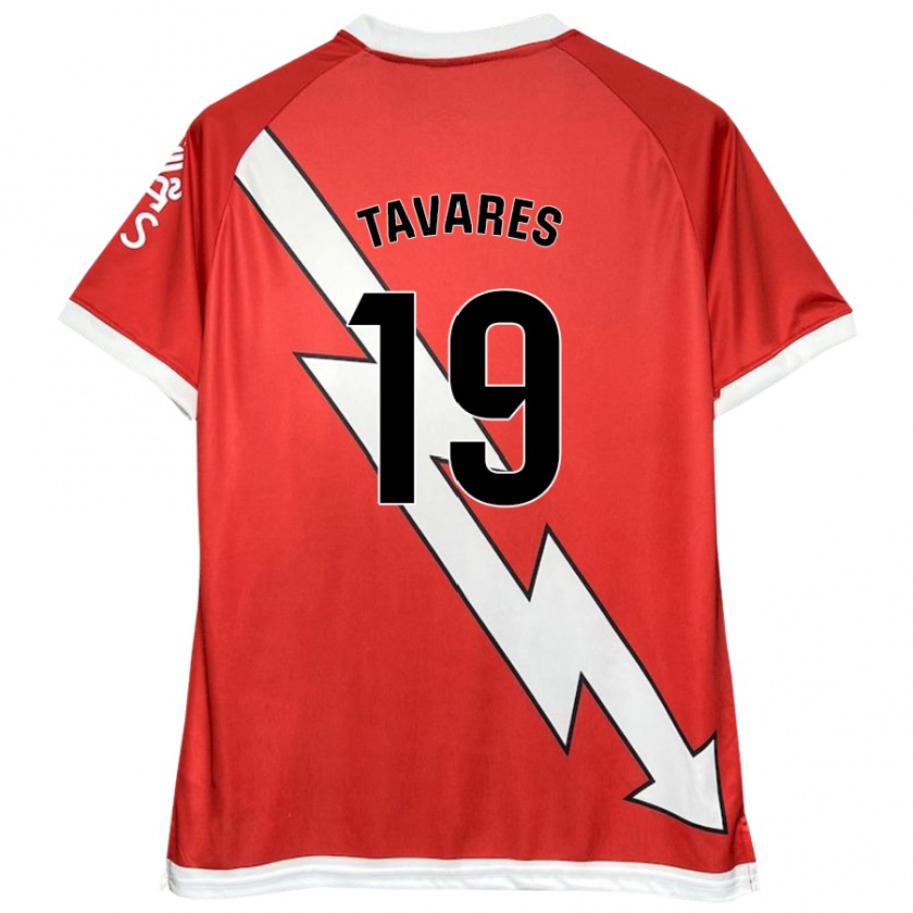 Kandiny Niño Camiseta Bruna Nataly Tavares Neves #19 Blanco Rojo 1ª Equipación 2024/25 La Camisa