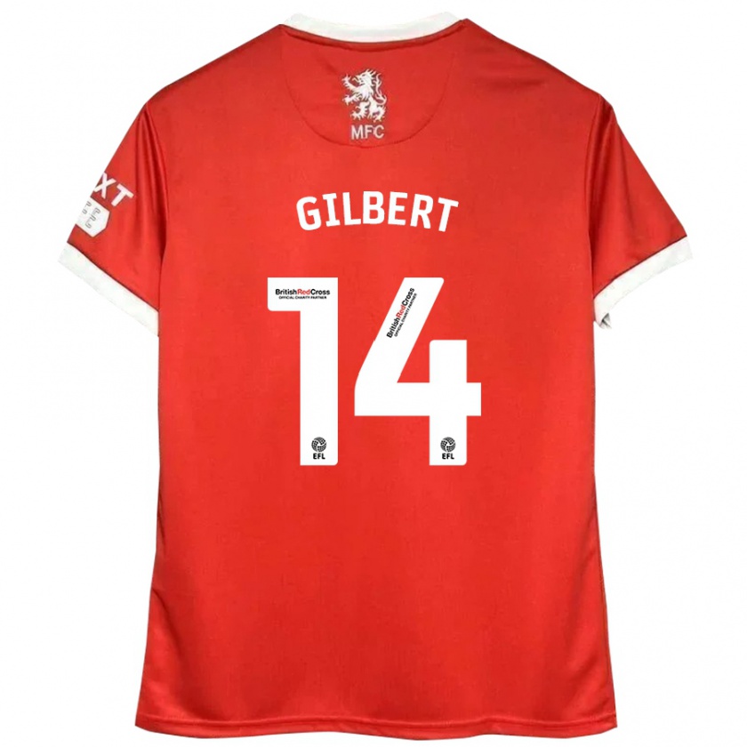 Kandiny Kinderen Alex Gilbert #14 Rood Wit Thuisshirt Thuistenue 2024/25 T-Shirt