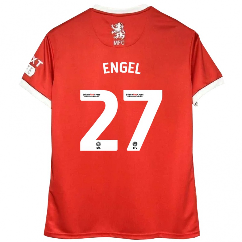 Kandiny Kinderen Lukas Engel #27 Rood Wit Thuisshirt Thuistenue 2024/25 T-Shirt België