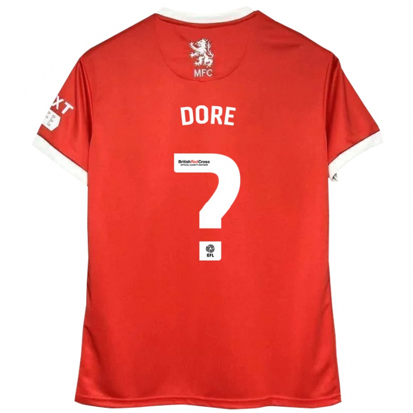 Kandiny Kinderen Addis Dore #0 Rood Wit Thuisshirt Thuistenue 2024/25 T-Shirt