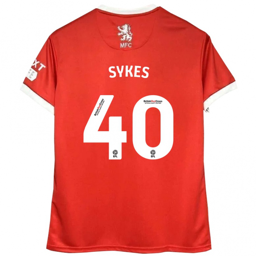 Kandiny Kinderen Cain Sykes #40 Rood Wit Thuisshirt Thuistenue 2024/25 T-Shirt