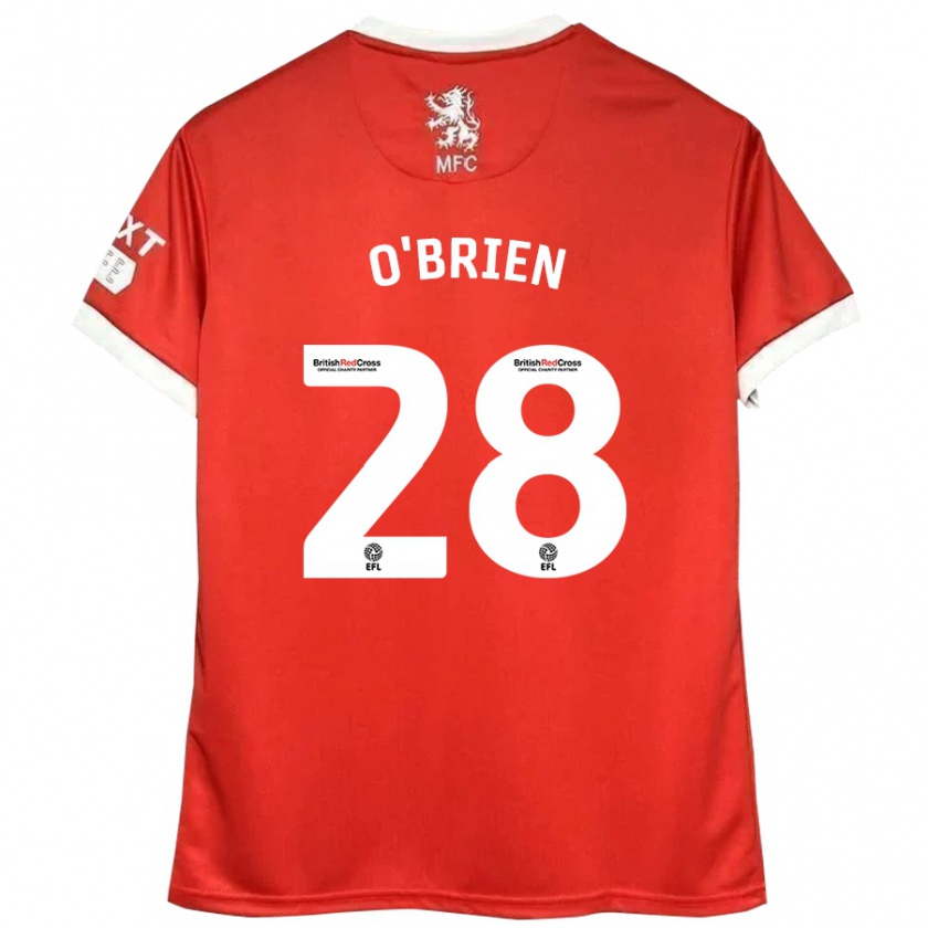 Kandiny Kinderen Lewis O'brien #28 Rood Wit Thuisshirt Thuistenue 2024/25 T-Shirt