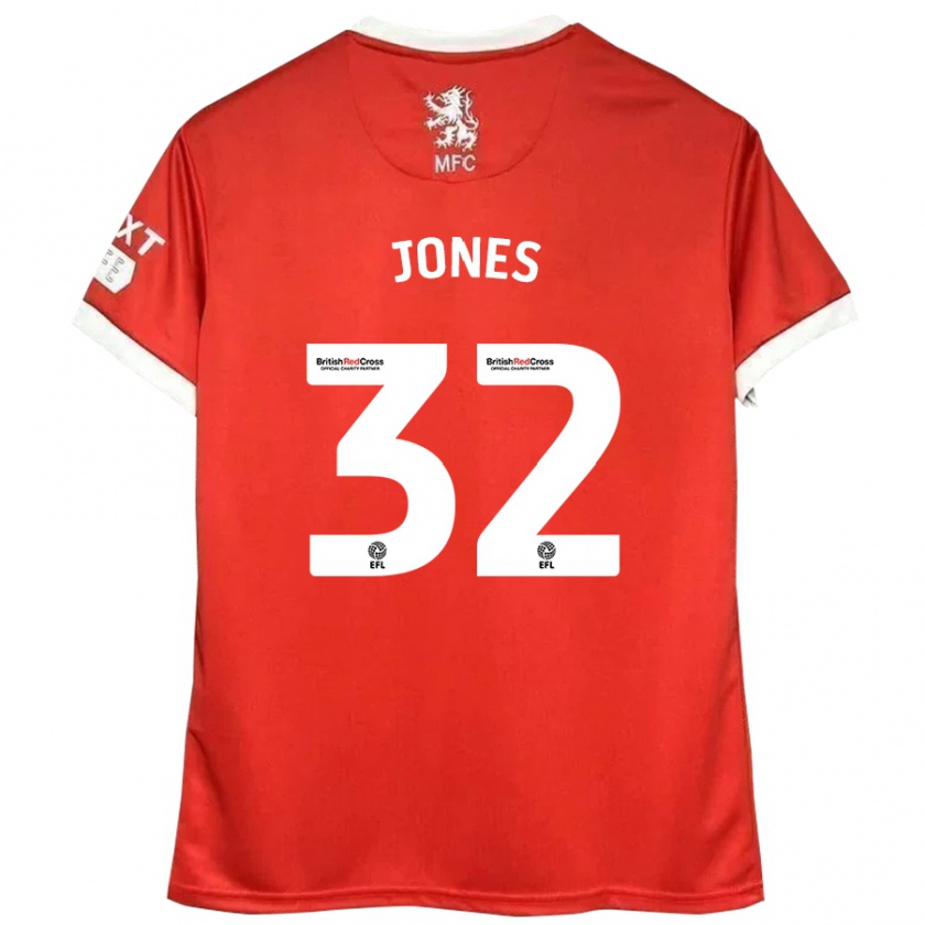 Kandiny Bambino Maglia Jamie Jones #32 Rosso Bianco Kit Gara Home 2024/25 Maglietta