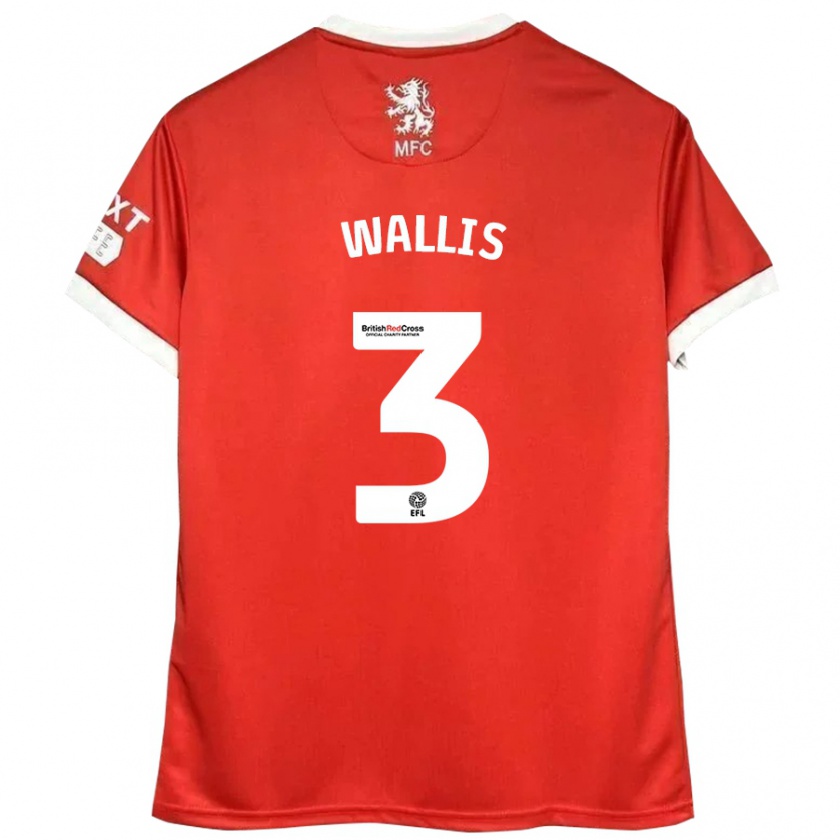 Kandiny Bambino Maglia Emma Wallis #3 Rosso Bianco Kit Gara Home 2024/25 Maglietta