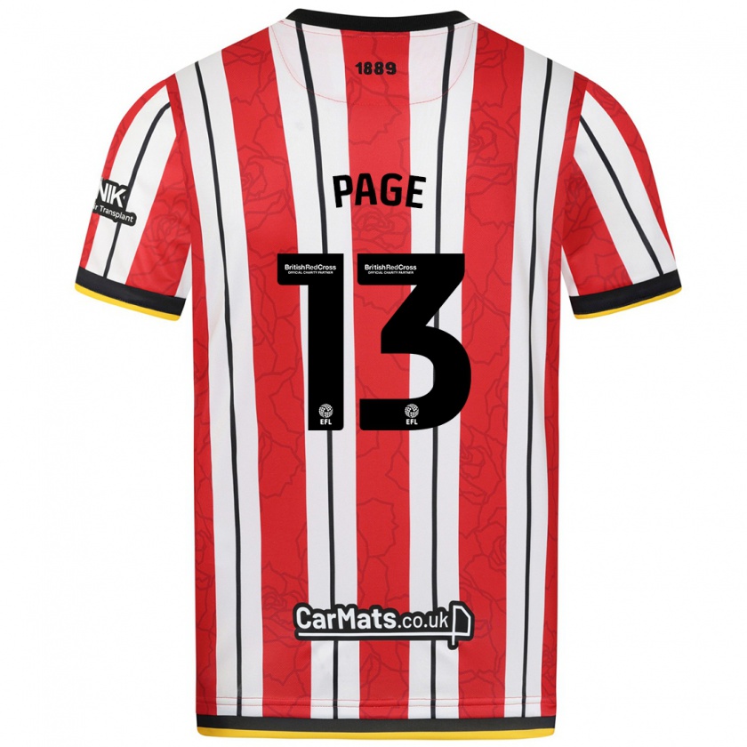 Kandiny Bambino Maglia Olivia Page #13 Rosso Strisce Bianche Kit Gara Home 2024/25 Maglietta