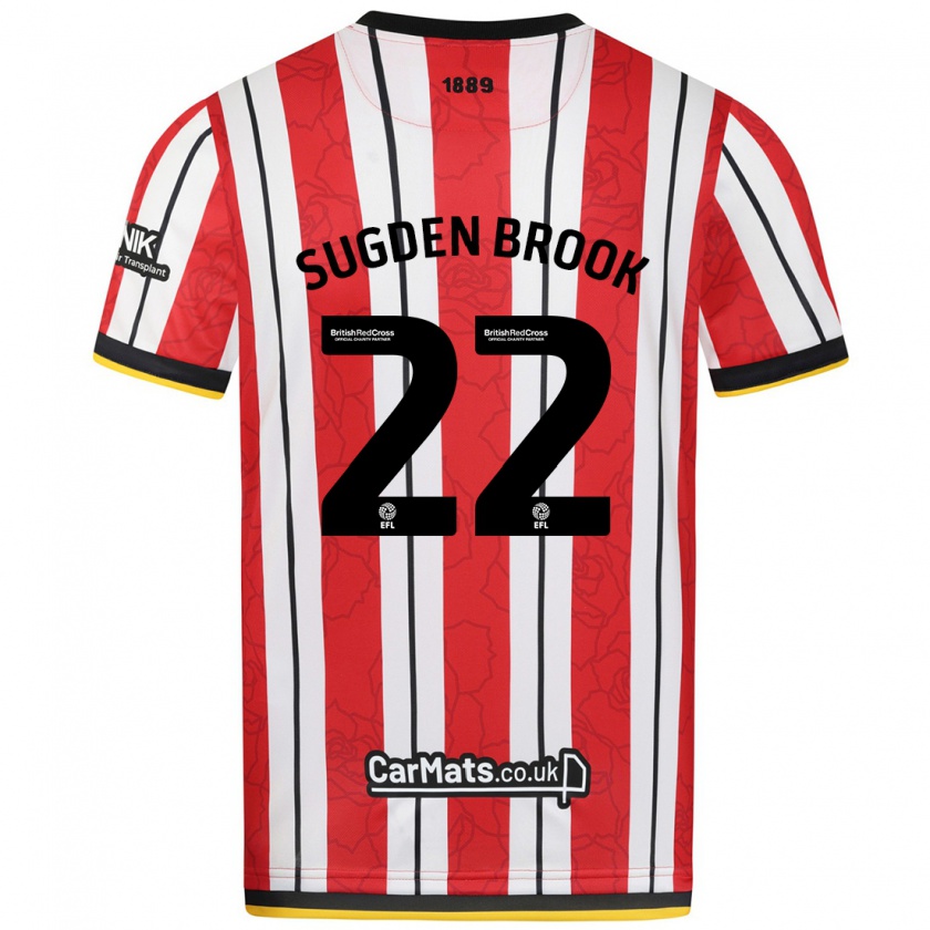 Kandiny Kinderen Darcie Sugden-Brook #22 Rood Witte Strepen Thuisshirt Thuistenue 2024/25 T-Shirt