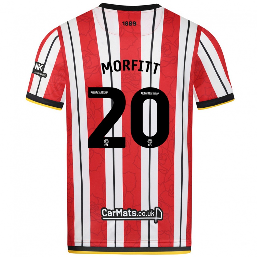 Kandiny Bambino Maglia Izzy Morfitt #20 Rosso Strisce Bianche Kit Gara Home 2024/25 Maglietta