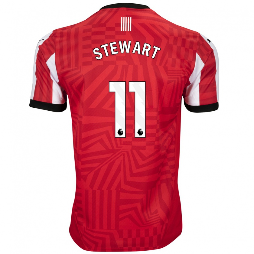 Kandiny Bambino Maglia Ross Stewart #11 Rosso Bianco Kit Gara Home 2024/25 Maglietta