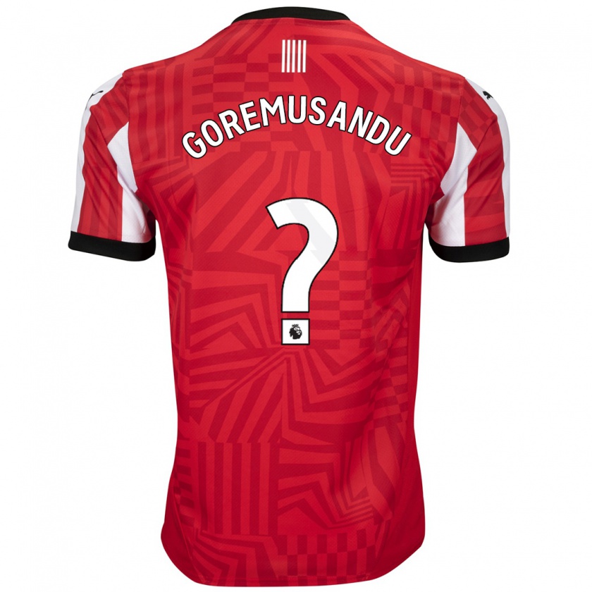 Kandiny Bambino Maglia Tino Goremusandu #0 Rosso Bianco Kit Gara Home 2024/25 Maglietta