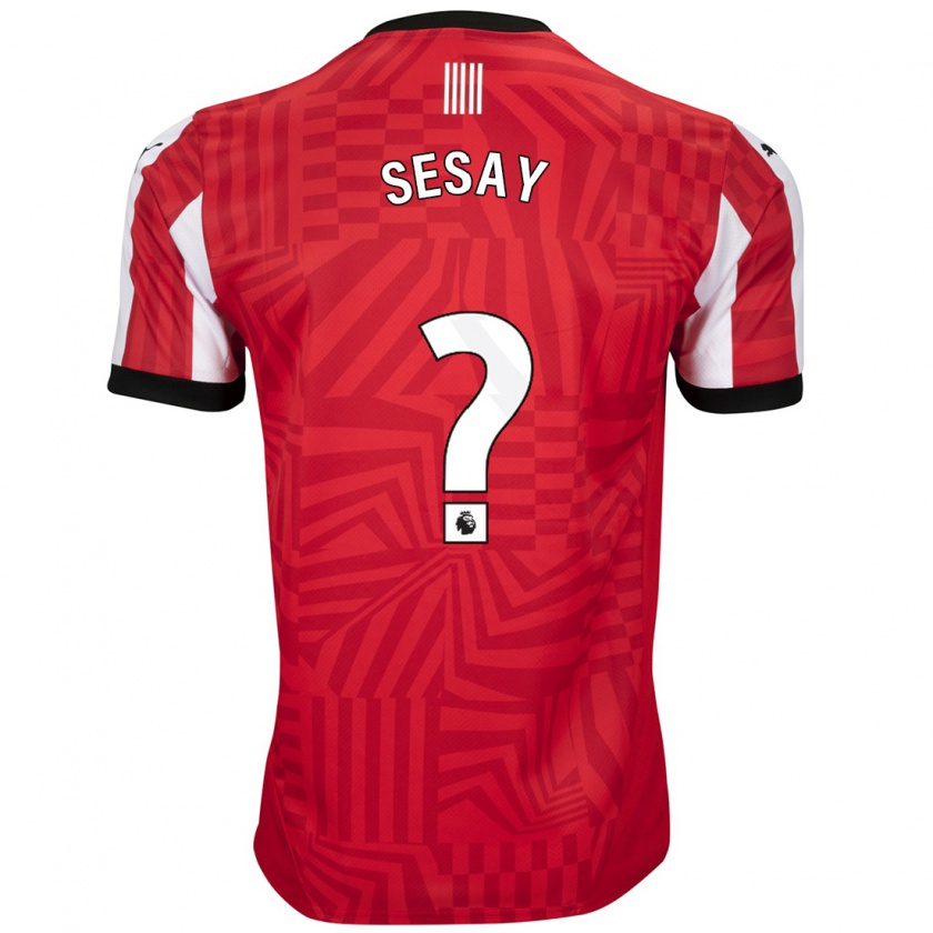 Kandiny Kinderen Moses Sesay #0 Rood Wit Thuisshirt Thuistenue 2024/25 T-Shirt